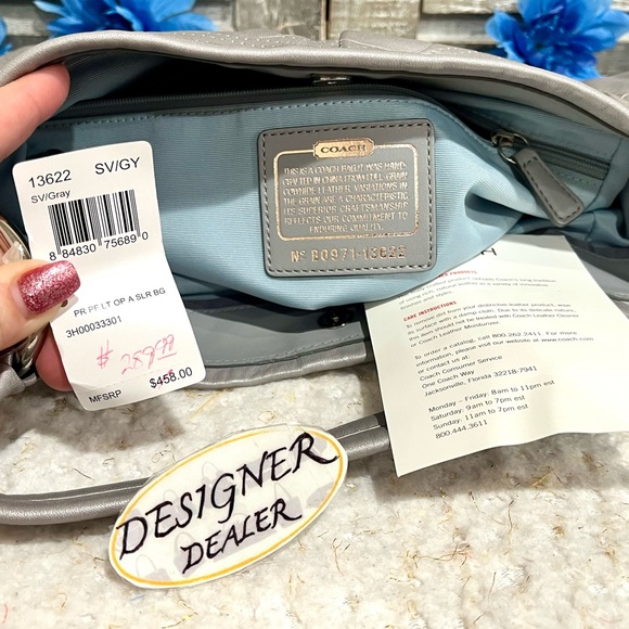 Authentic COACH Parker Perforated Op Art Gray Shoulder Bag NWT 13622 - Picture 11 of 12